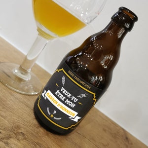 Etichetta per bottiglia di birra - Testimone - Vuoi essere il mio testimone? - Richiedere testimone uomo o donna - Testimone di nozze