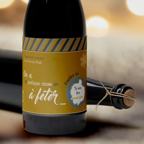 Étiquette bouteille de vin surprise à gratter - Tendance Cadeau