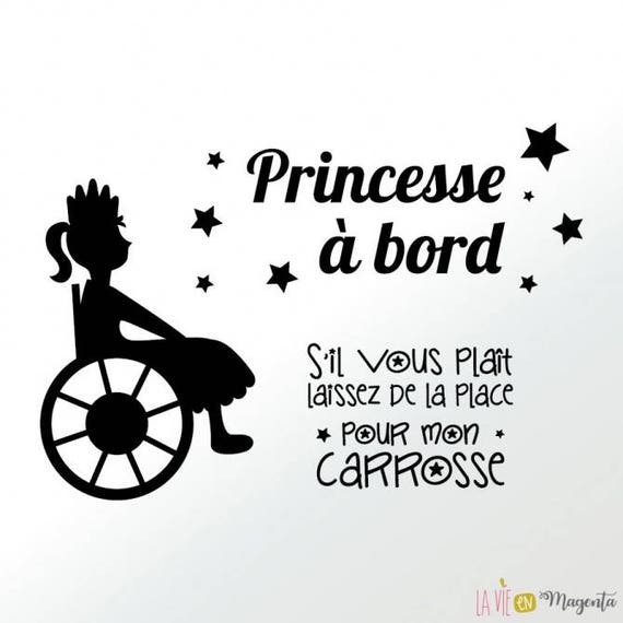 Stickers Car Princess Girl Disability Wheelchair 