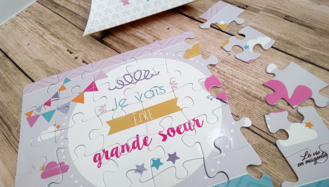 Grand frère - grande soeur - Puzzle annonce grossesse - Je vais être