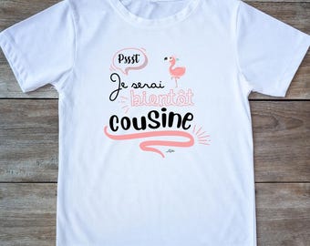 T-shirt ter aankondiging van een zwangerschap voor een neef, broer of oudere zus – Baby-aankondiging voor de familie – verzoek van de peetmoeder