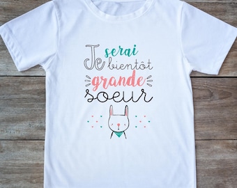 T-shirt met baby-aankondiging voor een grote broer of zus – Ik word binnenkort grote broer/zus – Aankondiging van een baby in de familie