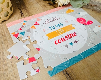 Puzzle annonce grossesse cousin cousine - tu vas être cousin cousine - Grand frère - grande soeur