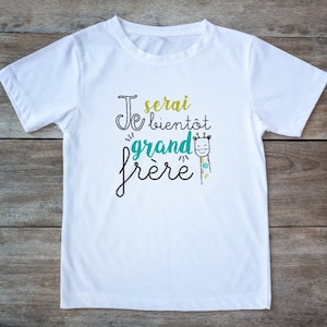 annonce grossesse t-shirt Grande soeur Grand frère je serai bientôt grande soeur je serai bientôt grand frère image 2