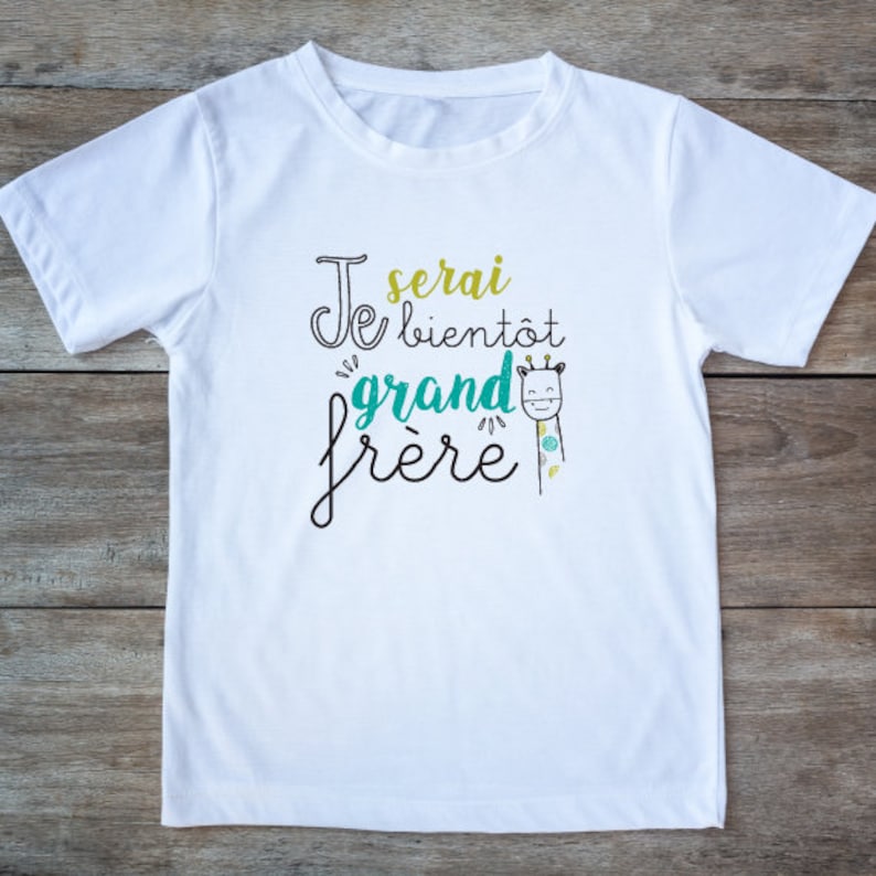 annonce grossesse t-shirt Grande soeur Grand frère je serai bientôt grande soeur je serai bientôt grand frère image 2