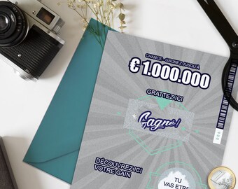 Dad announcement - scratch card - lottery ticket - pregnancy announcement