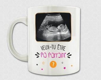 Mug demande de marraine - veux tu être ma marraine? - échographie