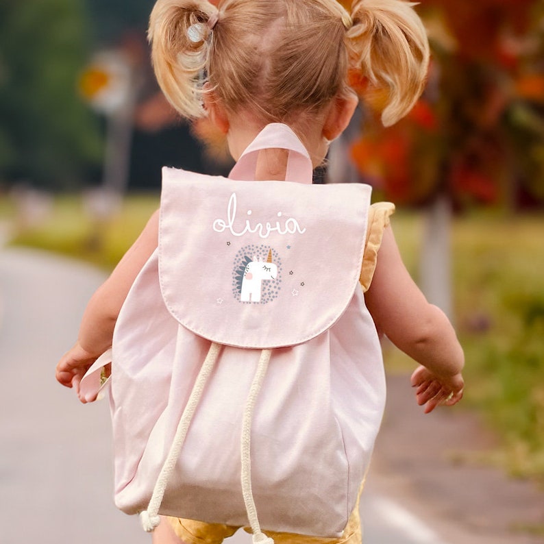 Sac à dos maternelle enfant personnalisé avec prénom coton bio mini sac à dos couleur crèche sport personnalisable image 8