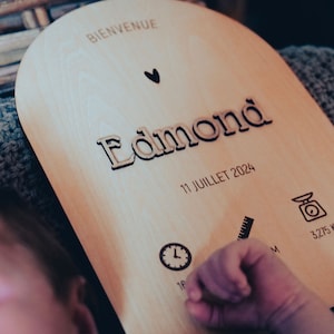 Pancarte naissance bébé faire part | bienvenue en bois | accessoire photo maternité |  Prénom personnalisé | cadeau naissance nouveau né