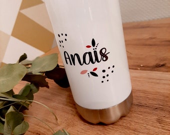 Personalized insulated bottle first name woman girl child teenager - gift idea - Mother's Day - water bottle - zero waste gift