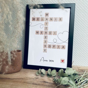Regalo para el maestro - Marco de Scrabble - Gracias por este gran año - Marco personalizado - Idea de regalo para el maestro, astem, maestro