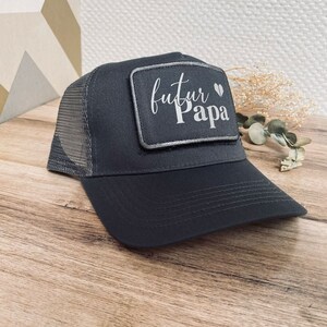 Casquette Futur papa - casquette américaine - Panneaux arrières en maille - Réglable à l'Arrière - Patch Amovible - annonce de grossesse