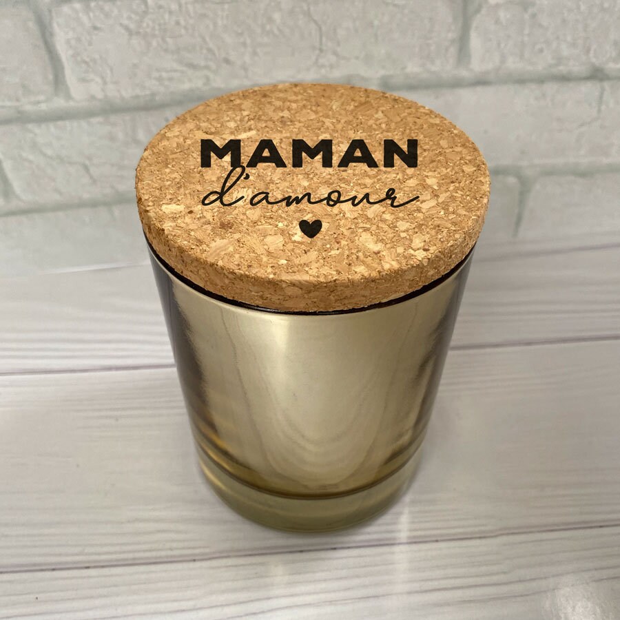 Bougie Parfumée Dorée Pour Maman, Grand-Mère, Nanou, Mamy - Bougie Diamètre 8 cm