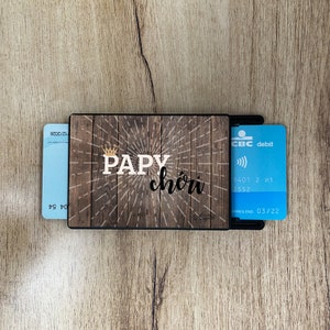 Titular de la tarjeta de idea de regalo del abuelo - protección contra el desnatado - Día del Padre - Estuche de tarjeta bancaria - abuelo - padrino
