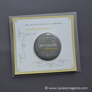 Mariage - Demande de demoiselle d'honneur - carte badge