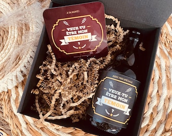 Richiesta testimone di una scatola di birra - Vuoi essere il mio testimone? - Richiesta uomo - Testimone dello sposo - Etichetta bottiglia - Confezione regalo matrimonio