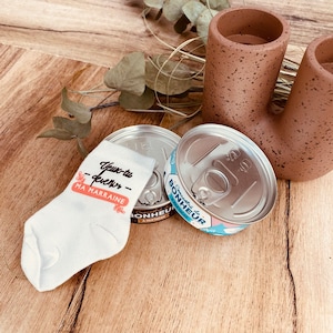 Verzoek om meter - metalen blikje | Zwangerschapsaankondiging van grootouders | Sponsoraanvraag - origineel cadeau