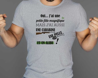 T-shirt homme humour papy - fête des pères - grand-père - humour - petite fille