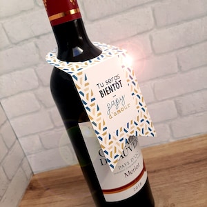 Annuncio di gravidanza Nonni - Etichetta del collo della bottiglia di vino - Bottiglia di champagne - Bottiglia di gin - Bottiglia di vodka o altro - Nonno, nonna