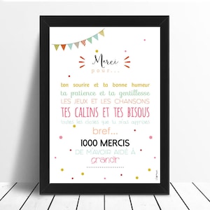 Gift for childcare worker, nanny, babysitter or assistant | Poster to thank