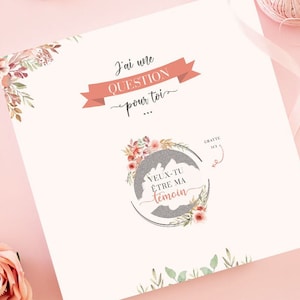 Carte à gratter témoin - Veux tu être ma témoin? - Demande témoin mariage - Demoiselle d'honneur
