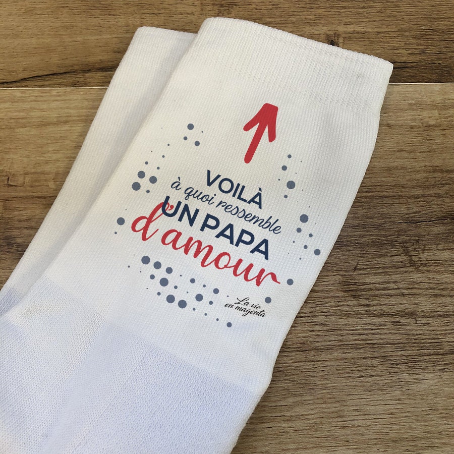 DECOHO Paire de Chaussettes personnalisées Texte · Papa Poule · Cadeau  anniversaire papa ou fête des pères Pointure:M : .fr: Mode