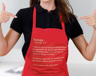 Mom or Dad kitchen apron - gift idea for a mom who cooks - definition