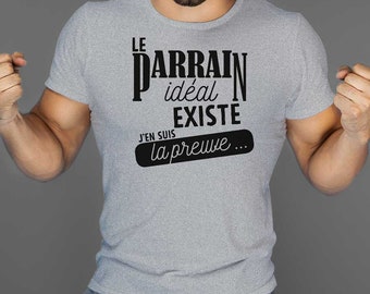 T-shirt parrain idéal - idée cadeau pour un super parrain