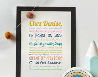 Childcare worker, nanny, babysitter, atsem, personalized poster with first name to thank