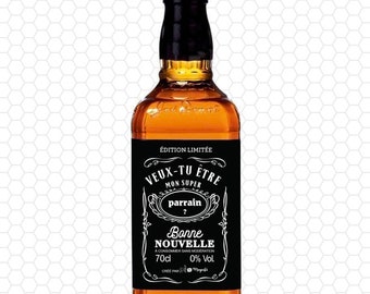 Sponsor Whisky Bottle Label - Do you want to be my godfather? - you're going to be a grandfather