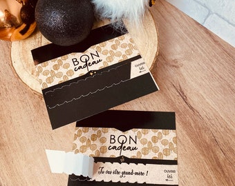 Bon cadeau noir annonce grand-mère