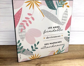 Demande marraine - Cadre annonce grossesse ou cadeau pour marraine - naissance bébé