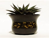 Vintage Brown Planter Cactus Succulent Container Small Plant Holder, California USA Pottery Franciscan Ceramics Jamoca Sugar Bowl, no lid 4 quot