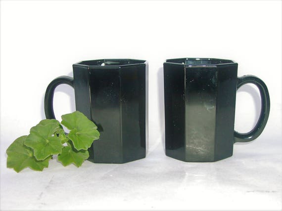 Details about Vintage Set of 2 Arcoroc Black Glass Octagon Coffee Mugs Cups Made in France Details about Vintage Set of 2 Arcoroc Black Glass Octagon Coffee Mugs Cups Made in France
