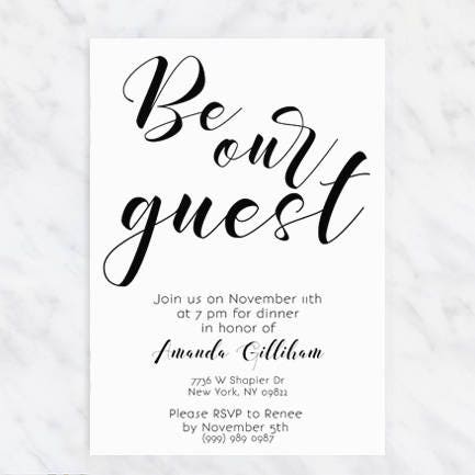 Printable Dinner Party Invitations Minimal Birthday | Etsy