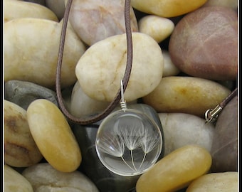 Dandelion Seed Ball Pendant on 18" Chain