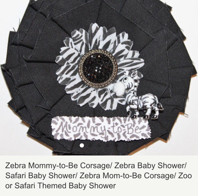 Zebra Mommy to Be Corsage
