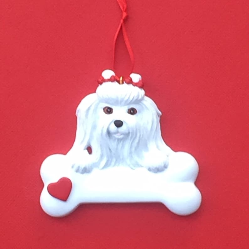 Personalized Maltese Christmas Ornament Pet Christmas Etsy