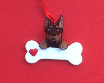 Personalized Doberman Christmas Ornament, Personalized Dog Christmas Ornament, Pet Christmas Ornament, Dog Gift, Pet Gift, Gift for Dog