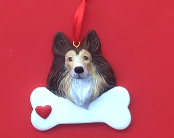 Personalized Collie Christmas Ornament, Personalized Dog Christmas Ornament, Pet Christmas Ornament, Dog Gift, Pet Gift, Collie Present