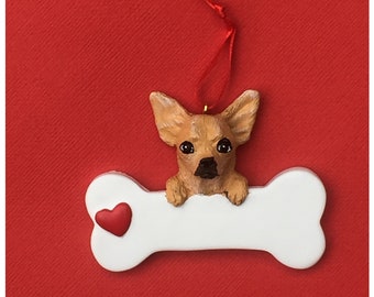 Personalized Chihuahua Christmas Ornament, Personalized Dog Christmas Ornament, Pet Christmas Ornament, Dog Gift, Pet Gift, Gift for Dog