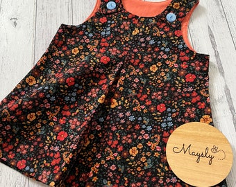 Autumn Floral Corduroy Pinafore