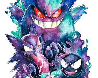 pokemon print gastly haunter