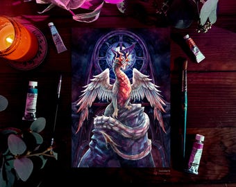 Corrupted Celestial Dragon Poster Print - Wall Art