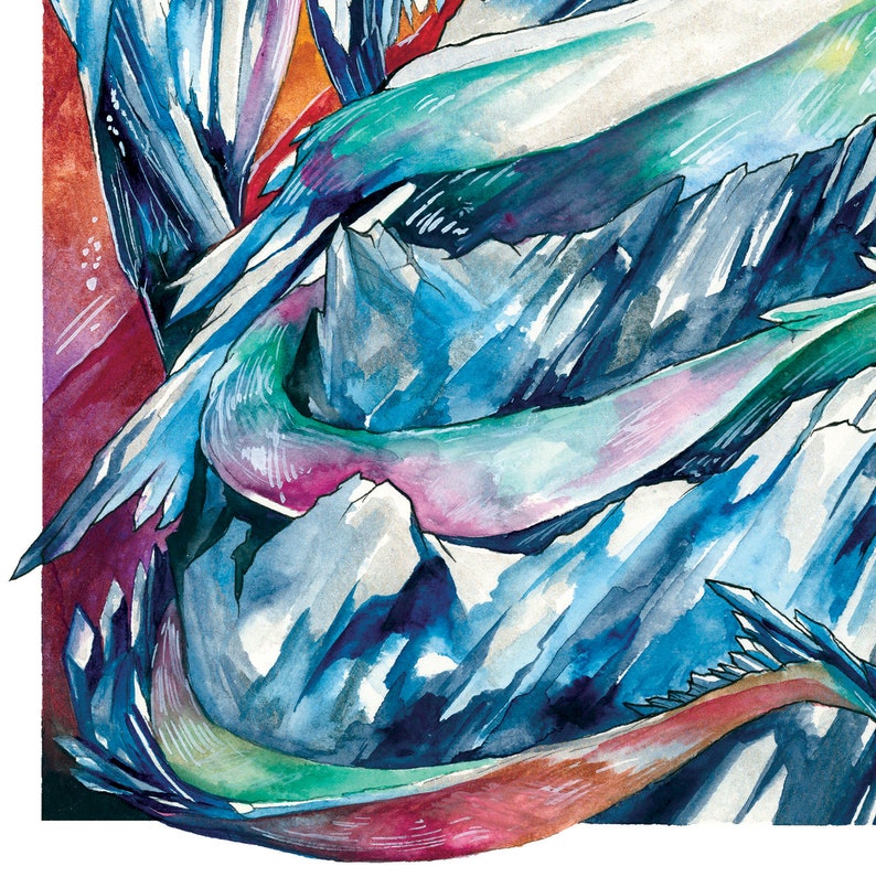 Print ~ Diamond Dragon ~ Original Gemstone Dragon
