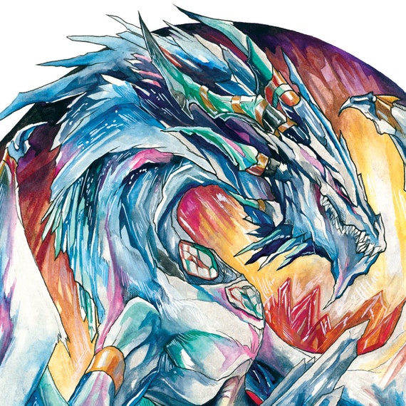 Print ~ Diamond Dragon ~ Original Gemstone Dragon
