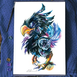 Black Chocobo Print - A3/A4/A5 sizes