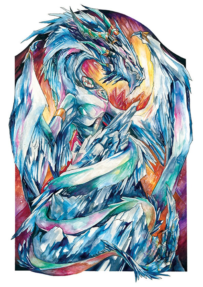 Print ~ Diamond Dragon ~ Original Gemstone Dragon