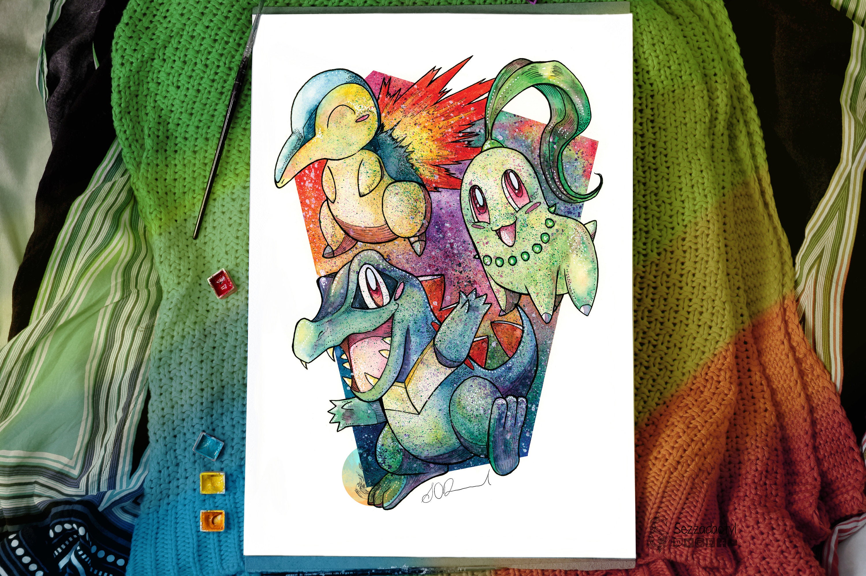 A5 Print Cyndaquil Totodile And Chikorita Fanart Etsy A5 Print Cyndaquil Totodile And Chikorita Fanart Etsy