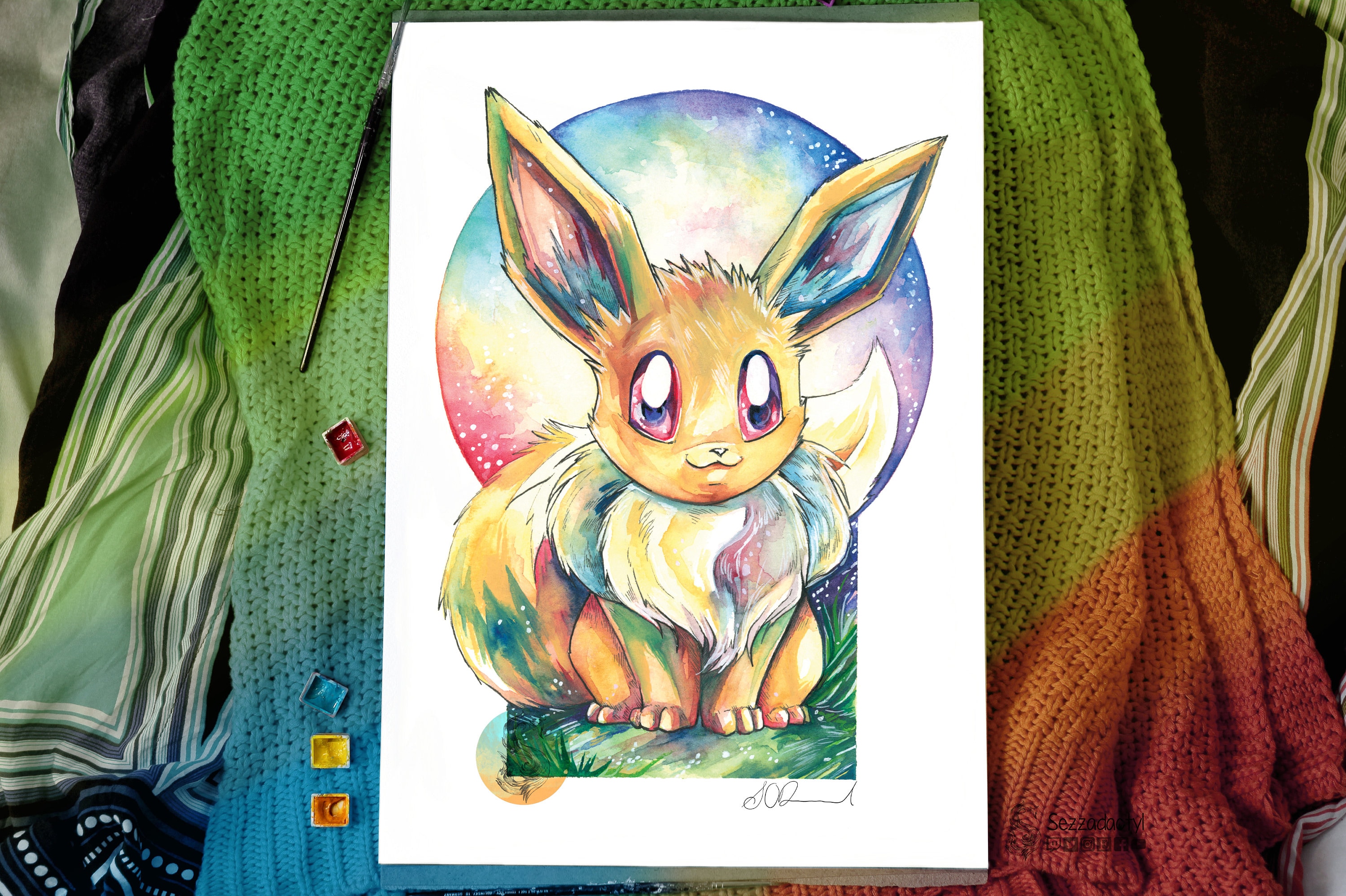 Eevee Custom Card Gold Textured Print Fanart Pokemon -  Hong Kong